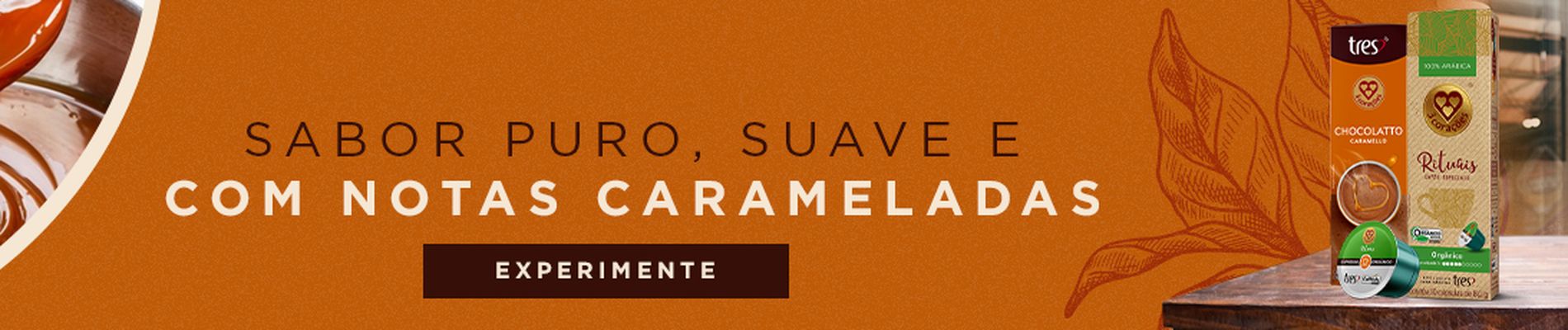 Cápsula com notas de caramelo