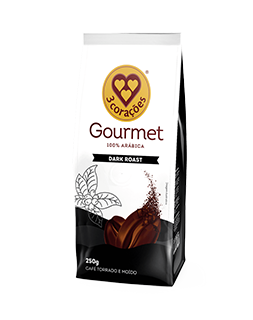 Café Torrado e Moído Dark Roast Gourmet 3 Corações Pacote 250g