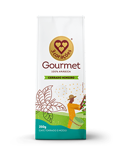 Café Torrado e Moído Cerrado Mineiro Gourmet 3 Corações Pacote 250g